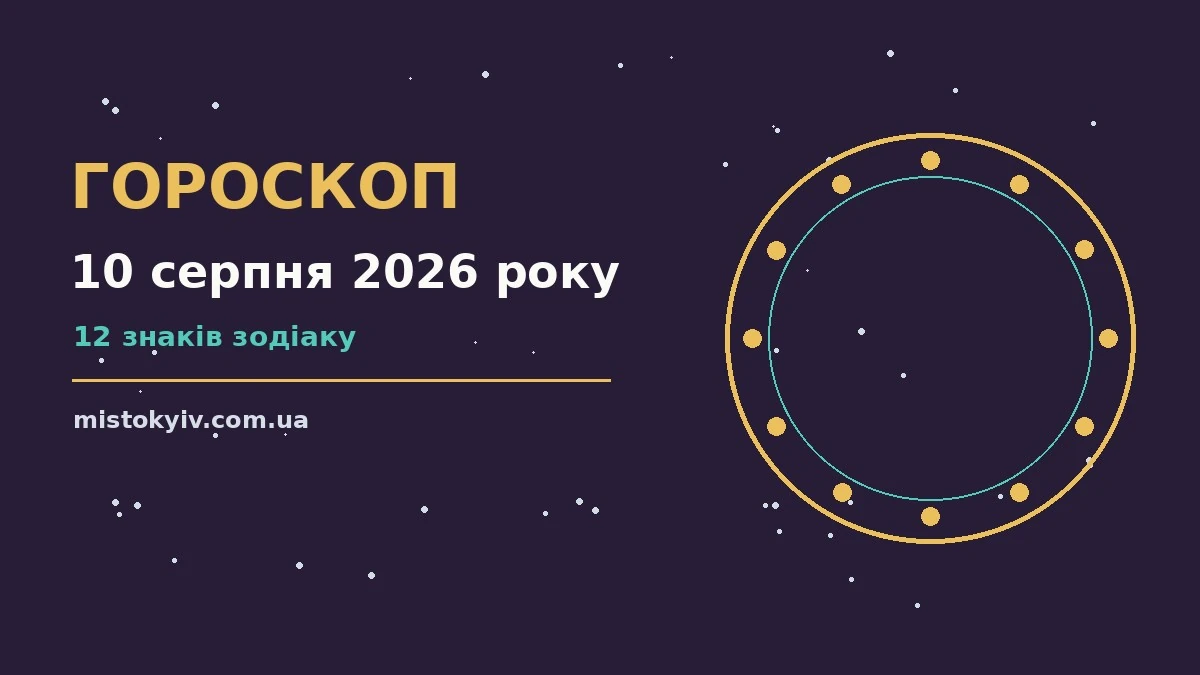 Гороскоп на 10 серпня 2026 року: рішення та підказки дня для грошей і кохання
