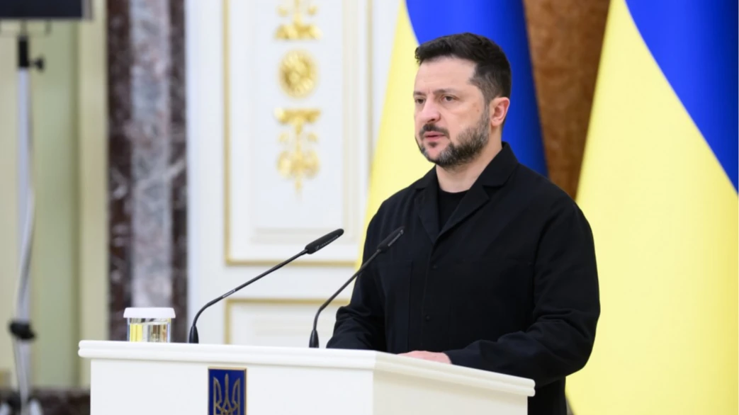 Президент Володимир Зеленський під час брифінгу у Брюсселі 16 жовтня