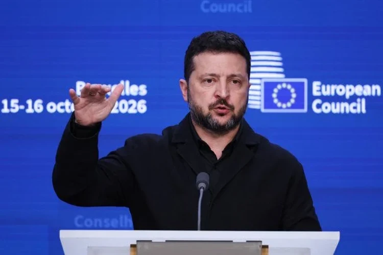 Володимир Зеленський під час виступу у Брюсселі
